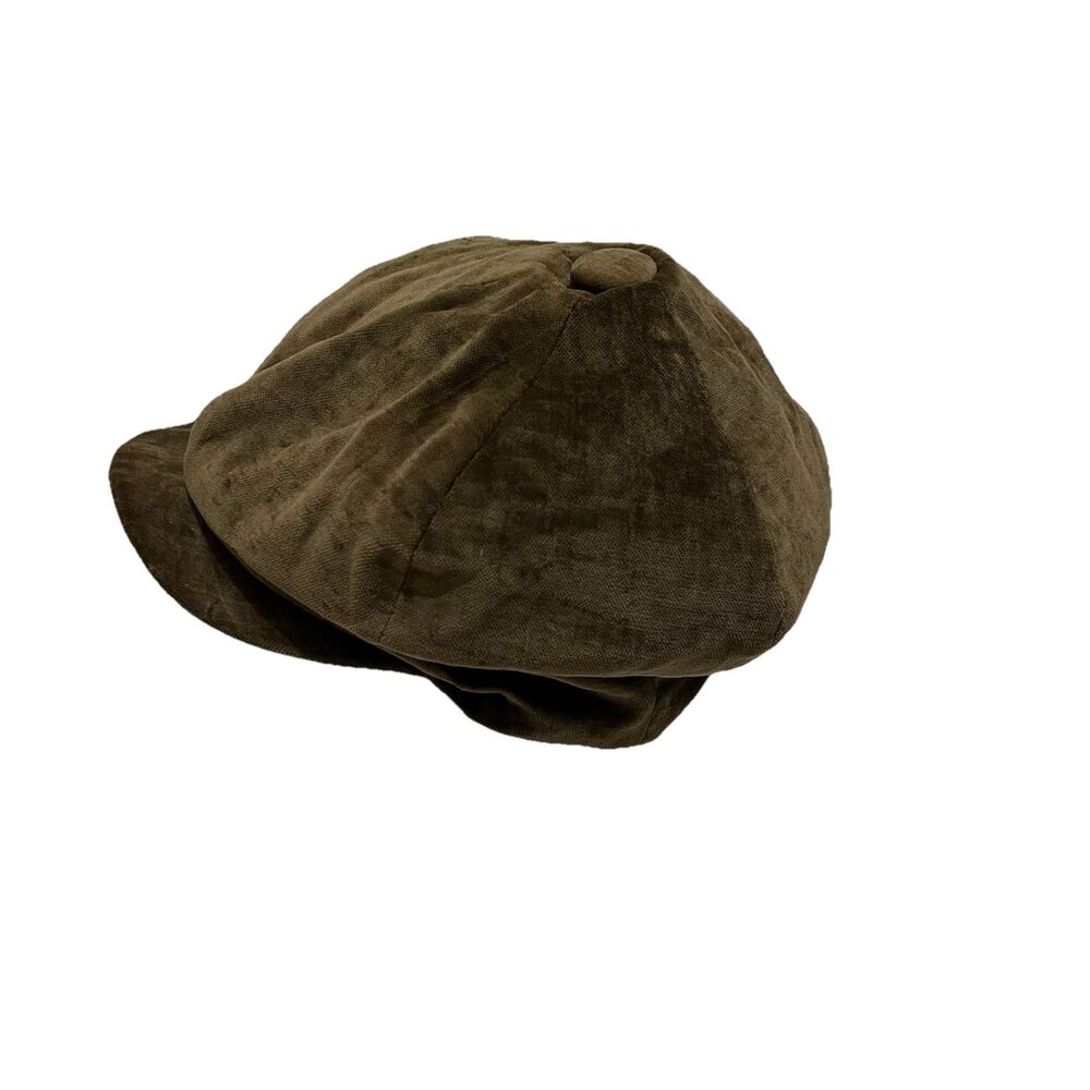 JONATHAN RICHARD IRISH FLAT CAP HAT  Cotton Velvet Size Medium Green Newsboy